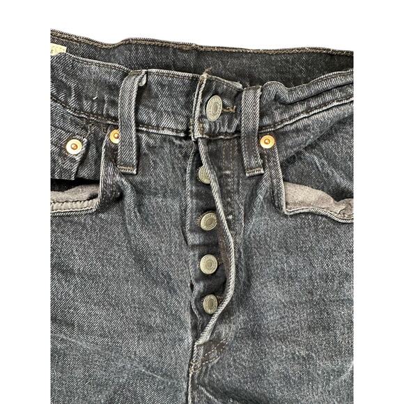 Levis 501 Skinny Jeans Womens Size 26 Distressed Button Fly Dark Wash Denim - Picture 9 of 12